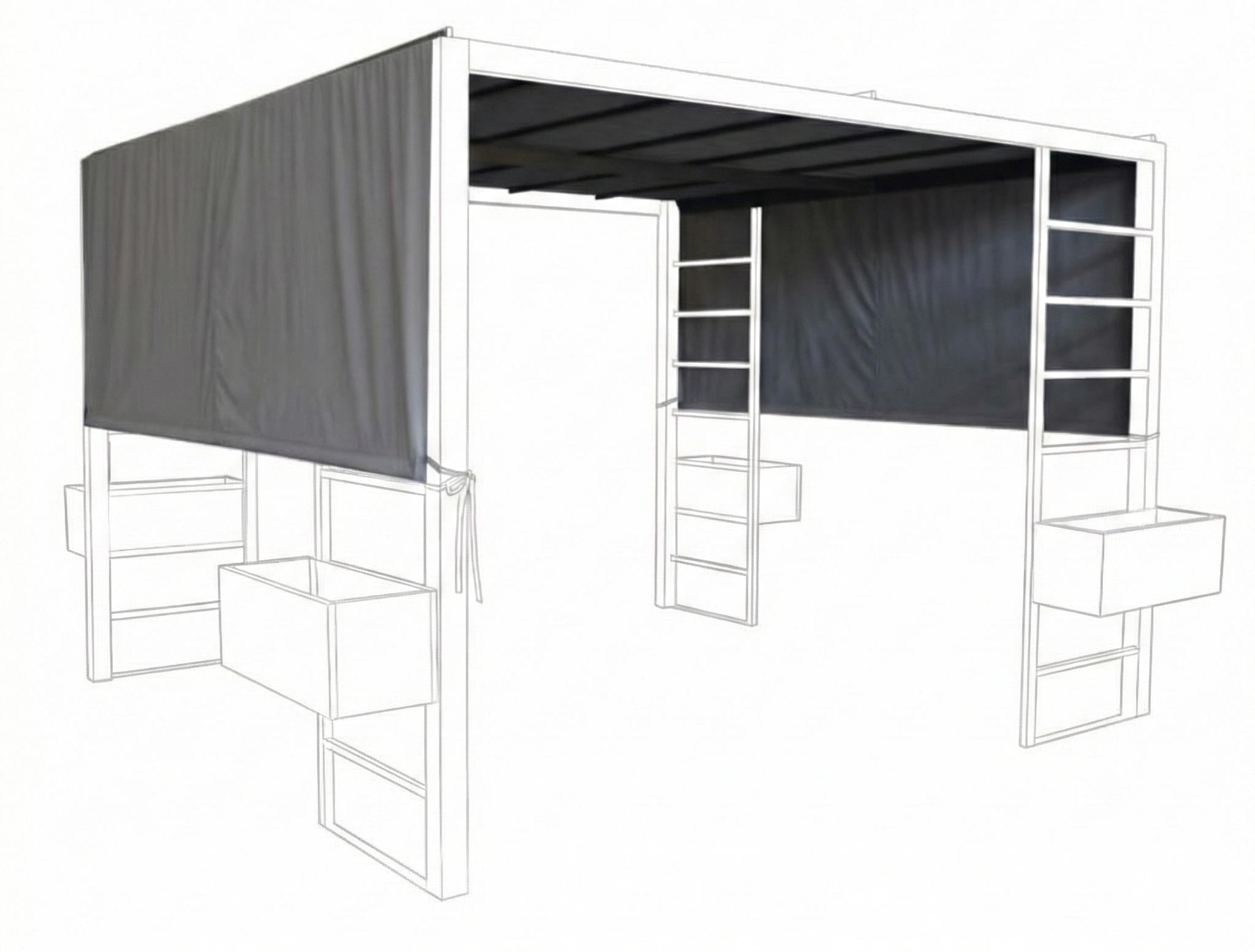 F. Corriveau International - Toile pour Pergola 10' x 10' Thaïland, 204"x114", Tissu en Polyester, Gris (Toile Seulement)