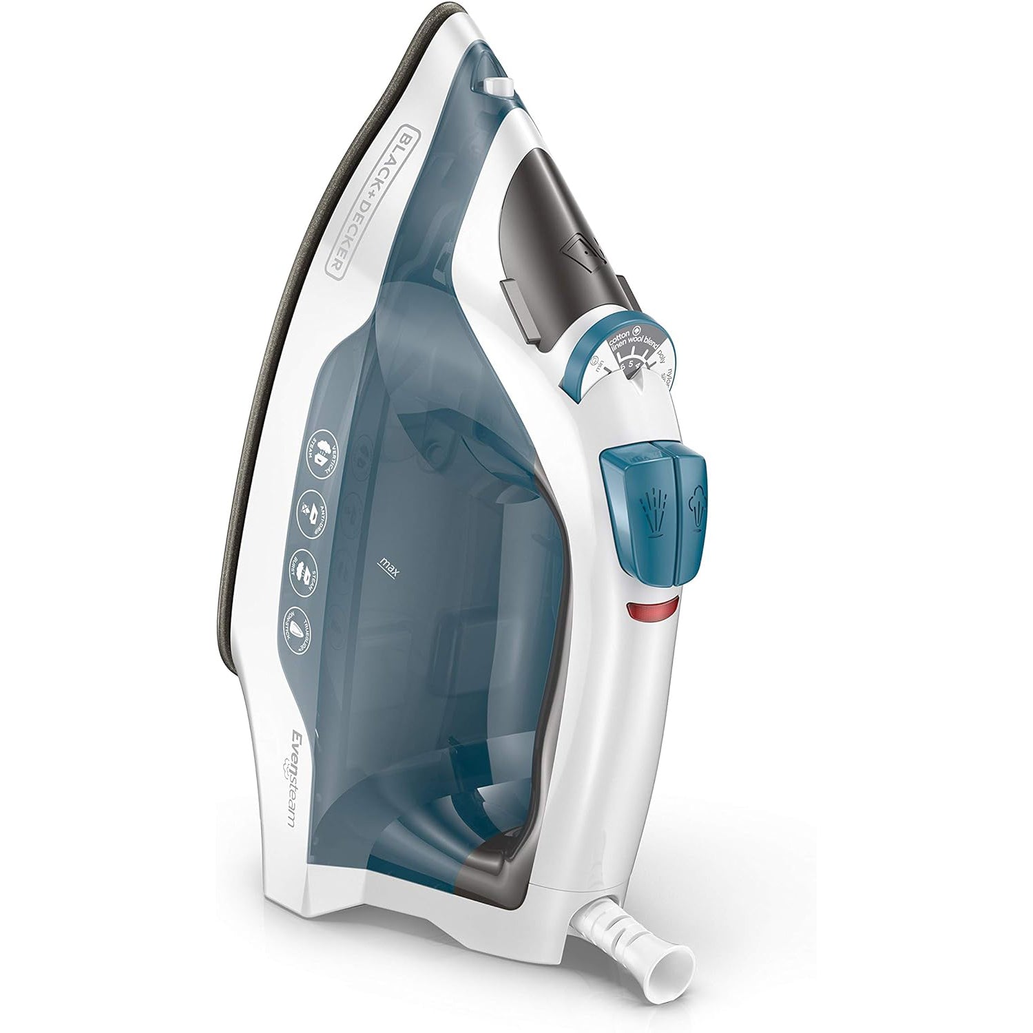 Fer à repasser vapeur Easy Steam 1200W avec semelle antiadhésive TrueGlide™ - Bleu - Simple Boutique