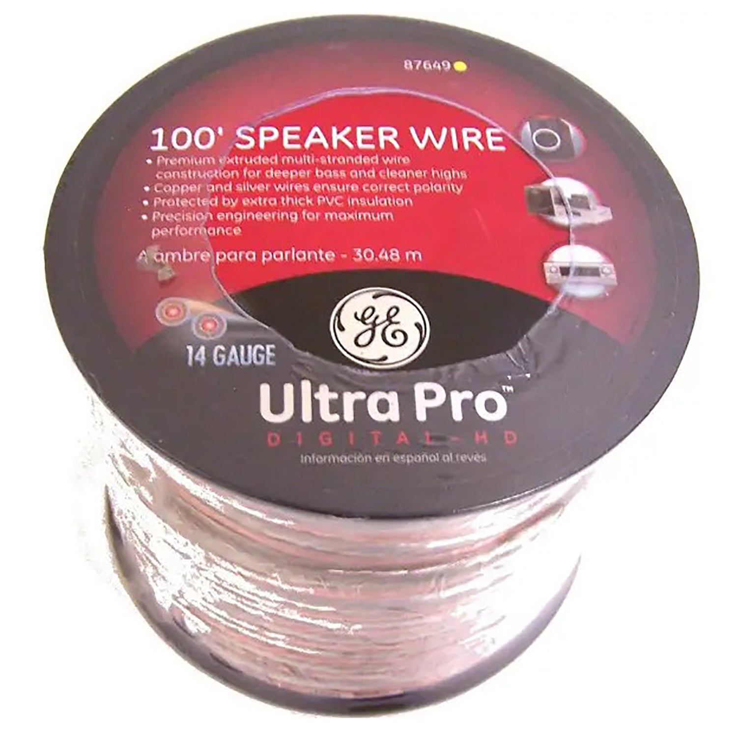 General Electric - Câble de Haut-Parleur à 2 Conducteurs Ultra-Pro, 14AWG, Longueur de 100pi - Simple Boutique