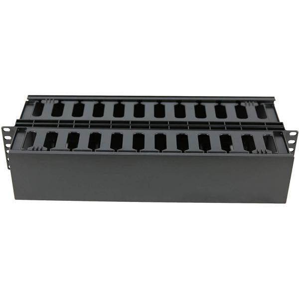 Gestionnaire de Câbles Double Face 2U avec Couvercles, Plastique, Rack 19 pouces - Simple Boutique