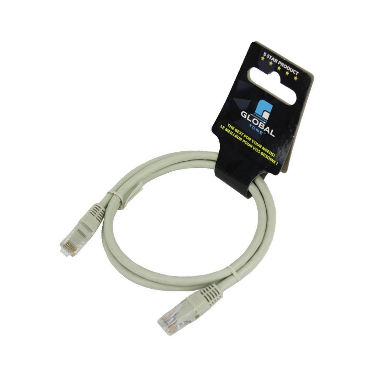 GlobalTone Câble ethernet réseau Cat6 RJ-45 3 pieds Gris - Simple Boutique