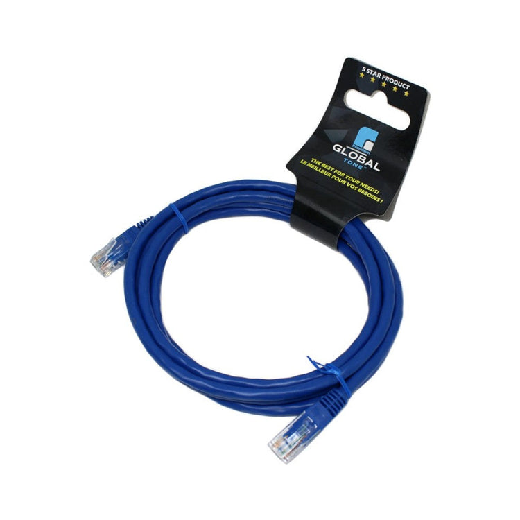GlobalTone Câble ethernet réseau Cat6 RJ-45 7 pieds Bleu - Simple Boutique