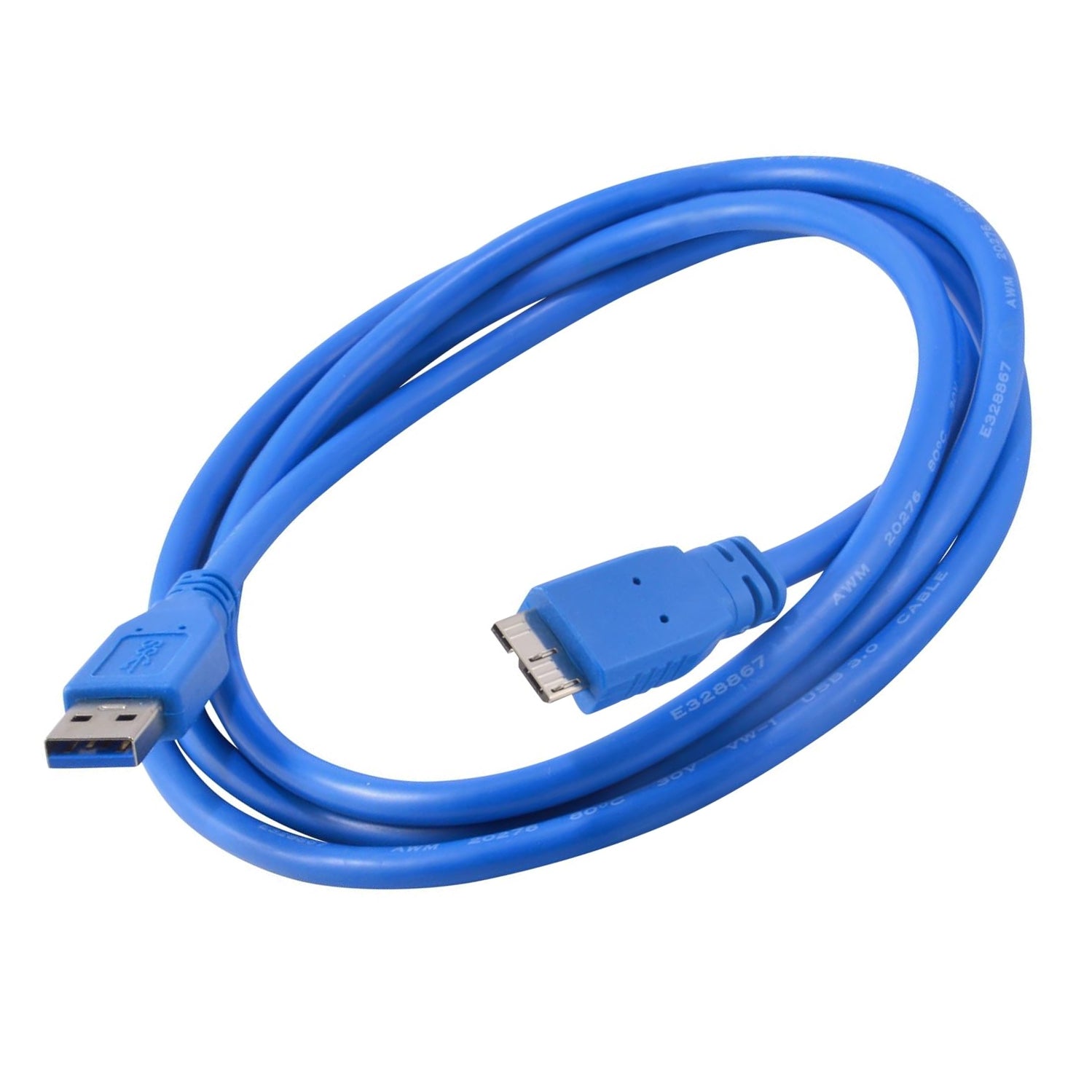 GlobalTone Câble micro USB 3.0 Mâle A à Mâle micro Bleu 6 pieds - Simple Boutique