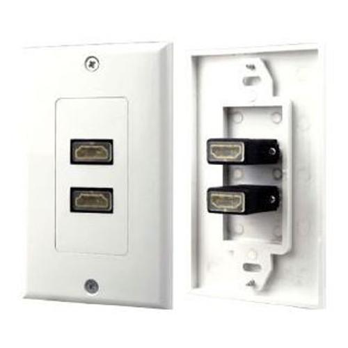 GlobalTone Plaque murale HDMI Decora (2 coupleurs F/F) Blanc - Simple Boutique