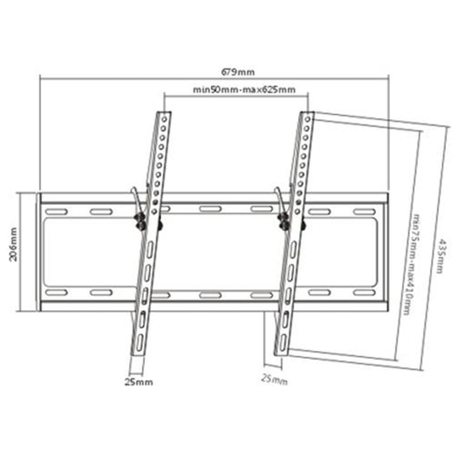 GlobalTone Support Mural Inclinable Ultra-Mince LCD LED PLASMA 37" à 70" ECONO - Simple Boutique