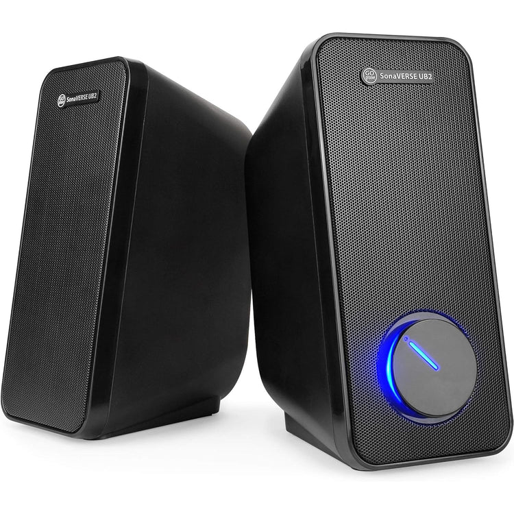GoGroove - Haut-Parleur d'ordinateur USB avec Port pour Casque d'écoute, Noir - Simple Boutique