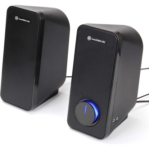 GoGroove - Haut-Parleur d'ordinateur USB avec Port pour Casque d'écoute, Noir