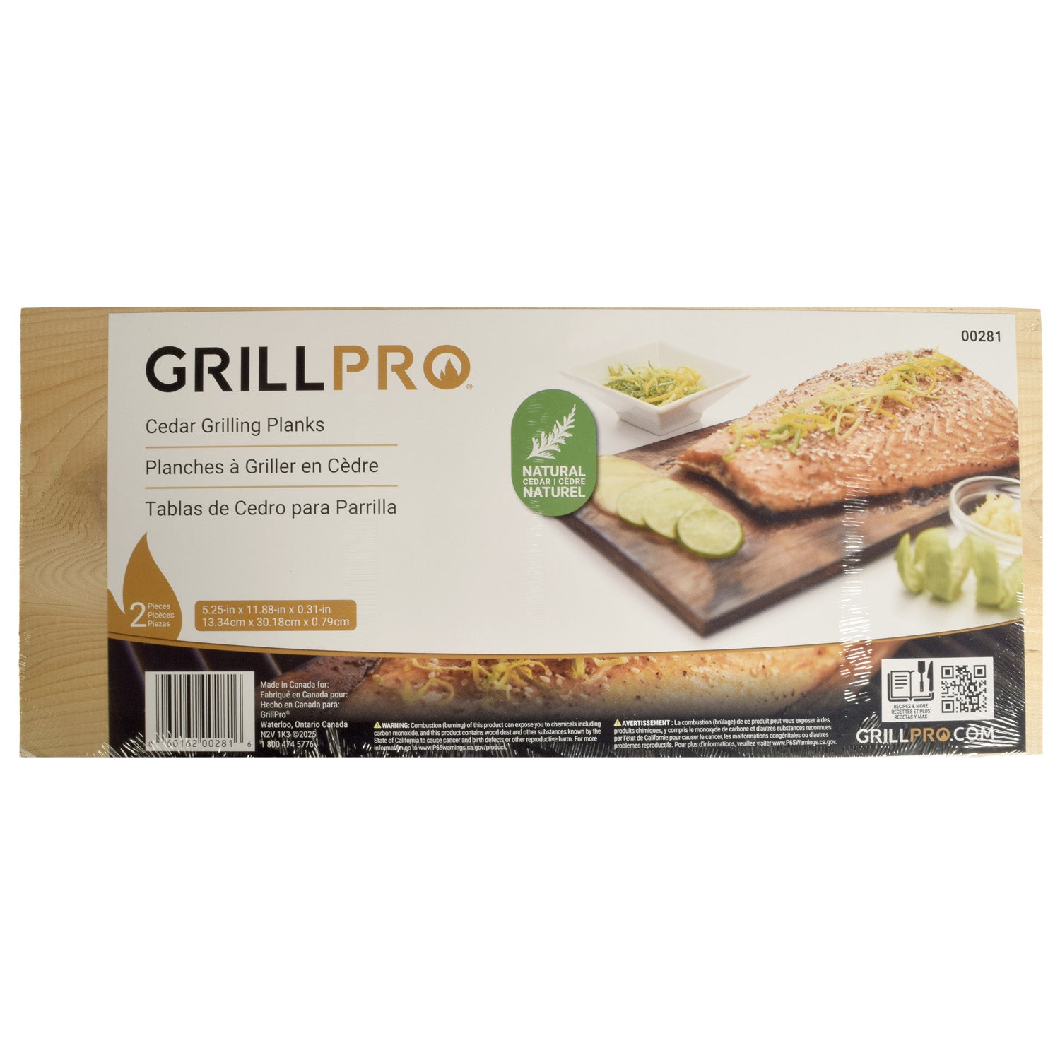 GrillPro Planches à Griller en Cèdre Naturel pour BBQ, Fabriquées au Canada, 2 Planches - Simple Boutique