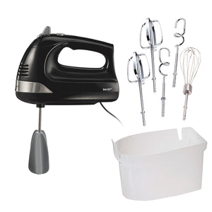 Hamilton Beach - Batteur à Main à 6 Vitesses, Avec Accessoires et Boitier à Clisper, Noir - Simple Boutique