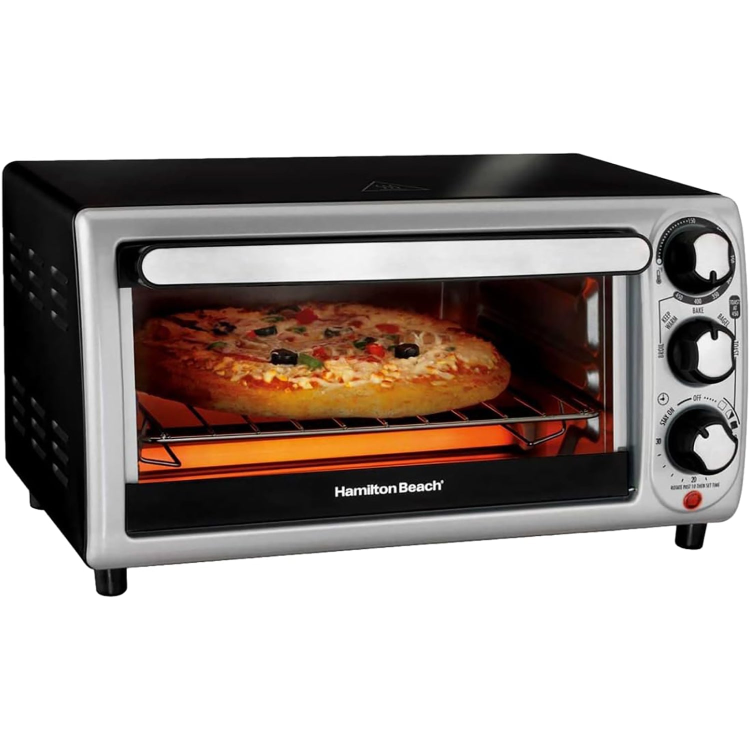 Hamilton Beach - Four Grille-Pain, Capacité de 4 Tranches, 5 Fonctions de Cuisson, Noir - Simple Boutique