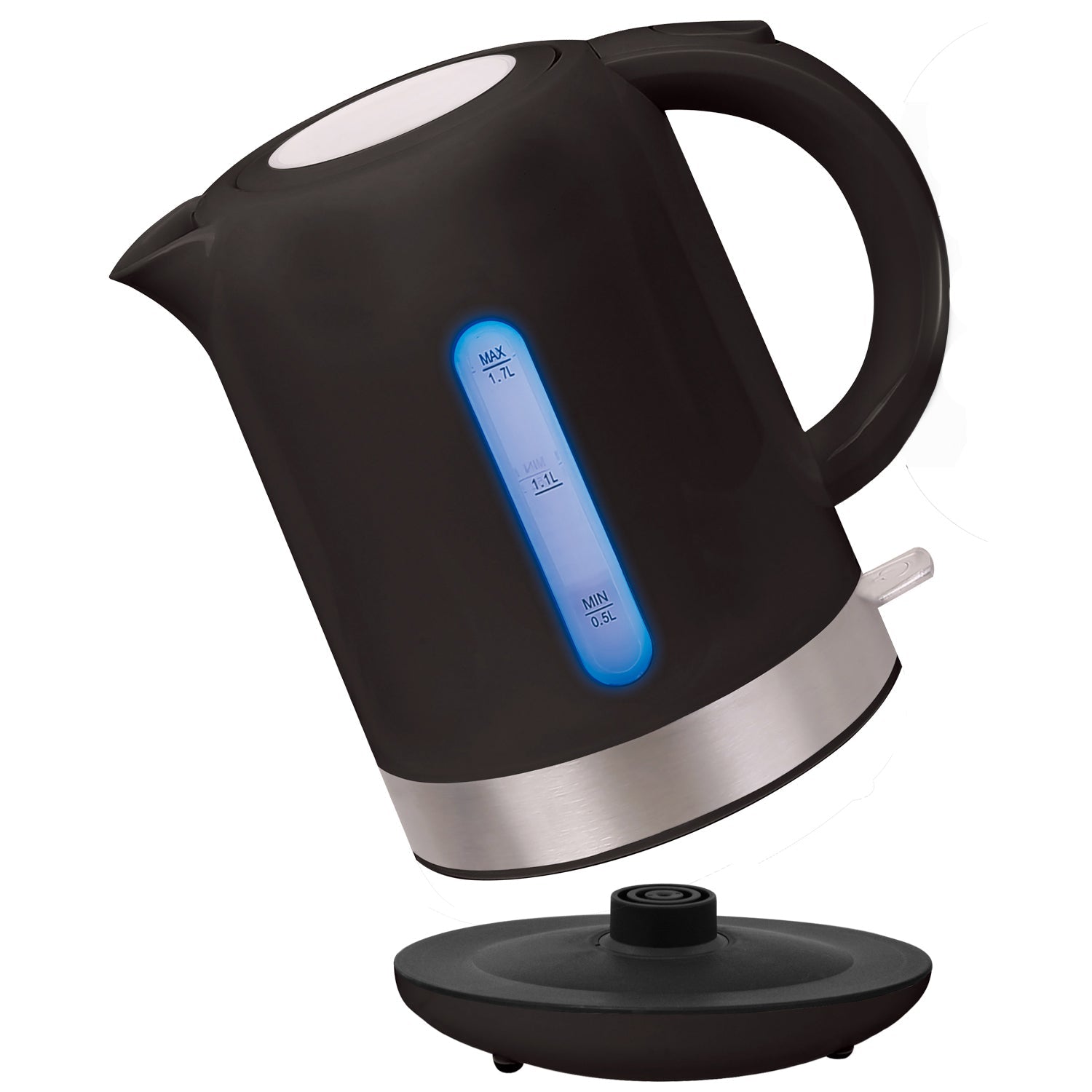 Hauz - Bouilloire Sans-Fil avec Éclairage DEL, Capacité de 1.7 Litre, Noir - Simple Boutique