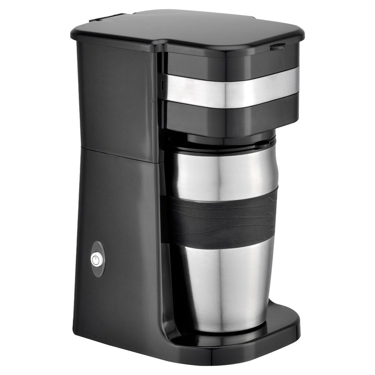 Hauz Cafetière Une Tasse avec Tasse de Voyage en Acier Inoxydable 420 ml, Noir - Simple Boutique