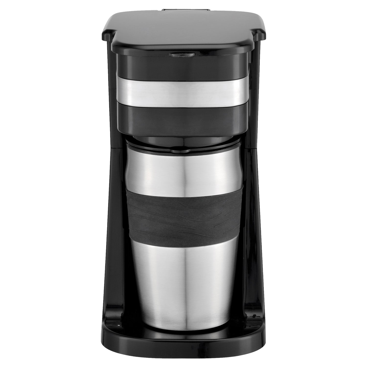 Hauz Cafetière Une Tasse avec Tasse de Voyage en Acier Inoxydable 420 ml, Noir - Simple Boutique