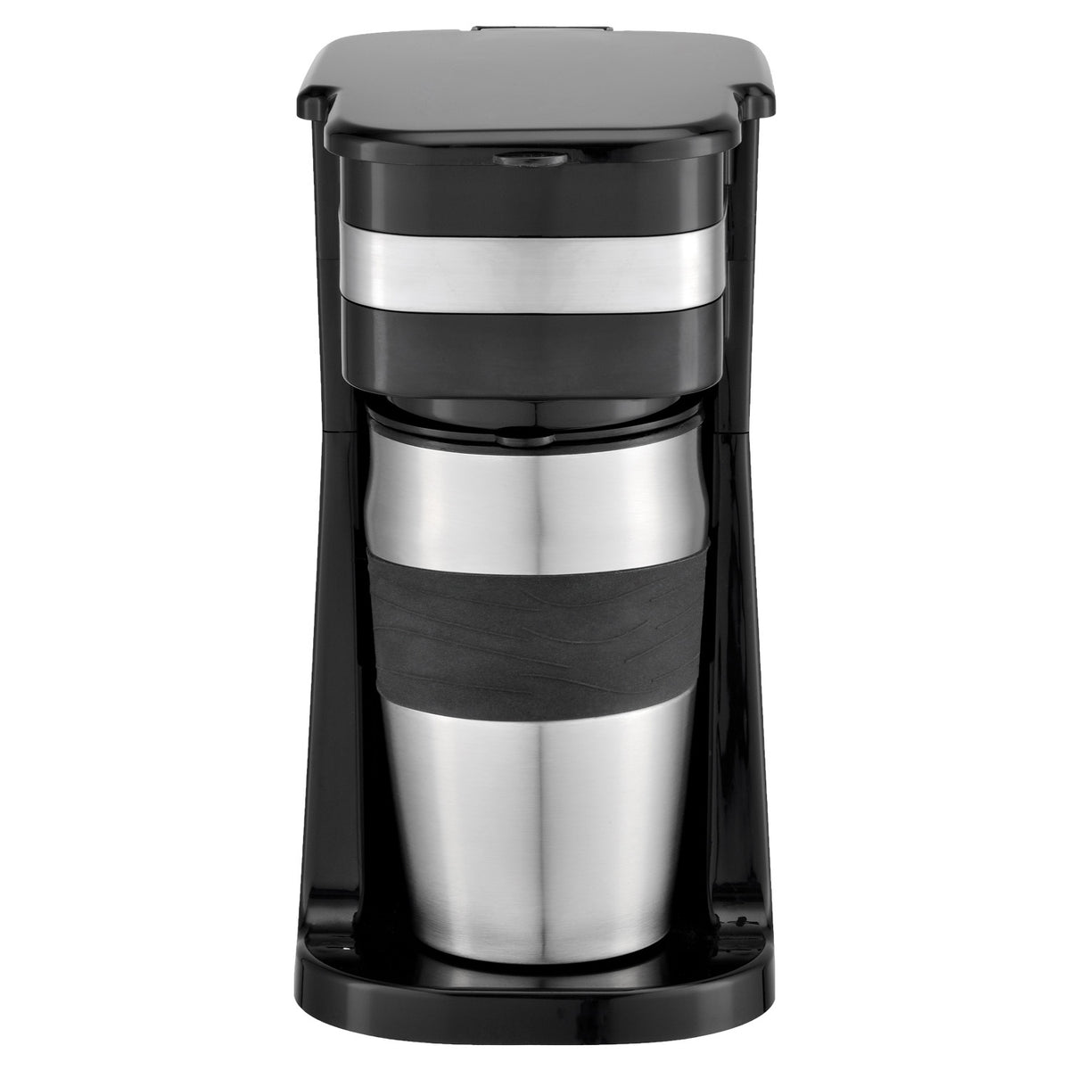 Hauz Cafetière Une Tasse avec Tasse de Voyage en Acier Inoxydable 420 ml, Noir - Simple Boutique