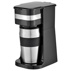 Hauz Cafetière Une Tasse avec Tasse de Voyage en Acier Inoxydable 420 ml, Noir - Simple Boutique