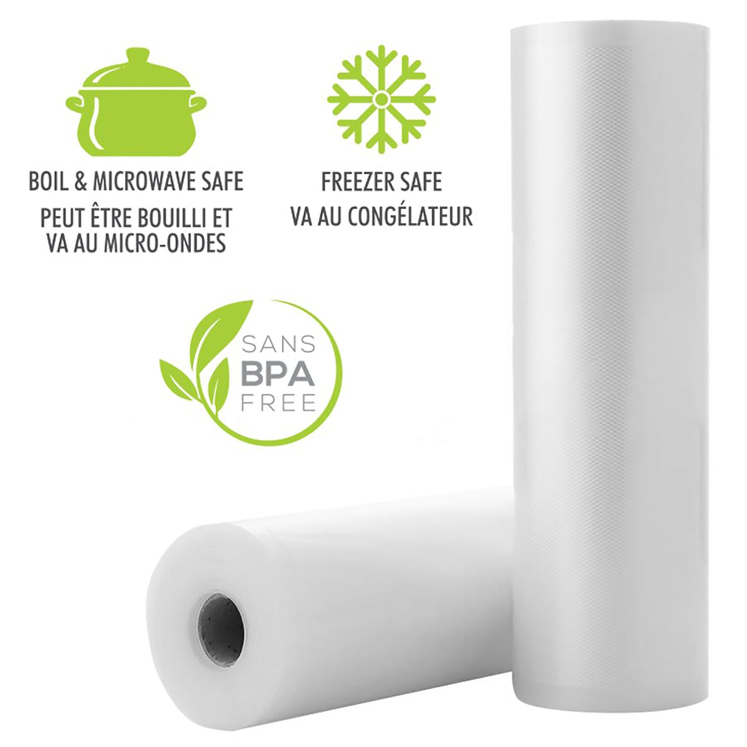 Hauz - Ensemble de 2 Rouleaux pour Scelleuse Sous-Vide, Sans BPA, Longeur Total de 10 Mètres - Simple Boutique