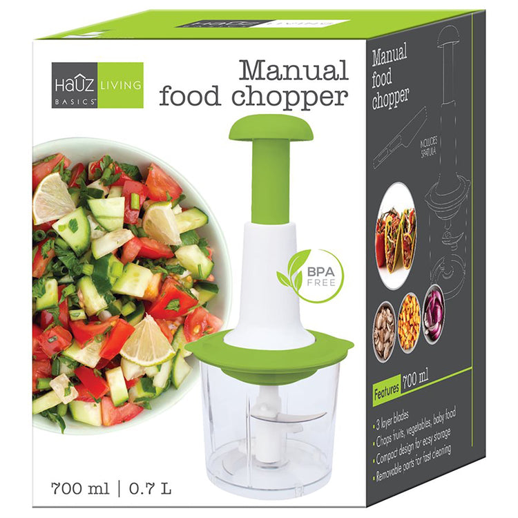 Hauz - Hachoir Manuel à 3 Lames, Capacité de 700ml, Sans BPA, Vert - Simple Boutique