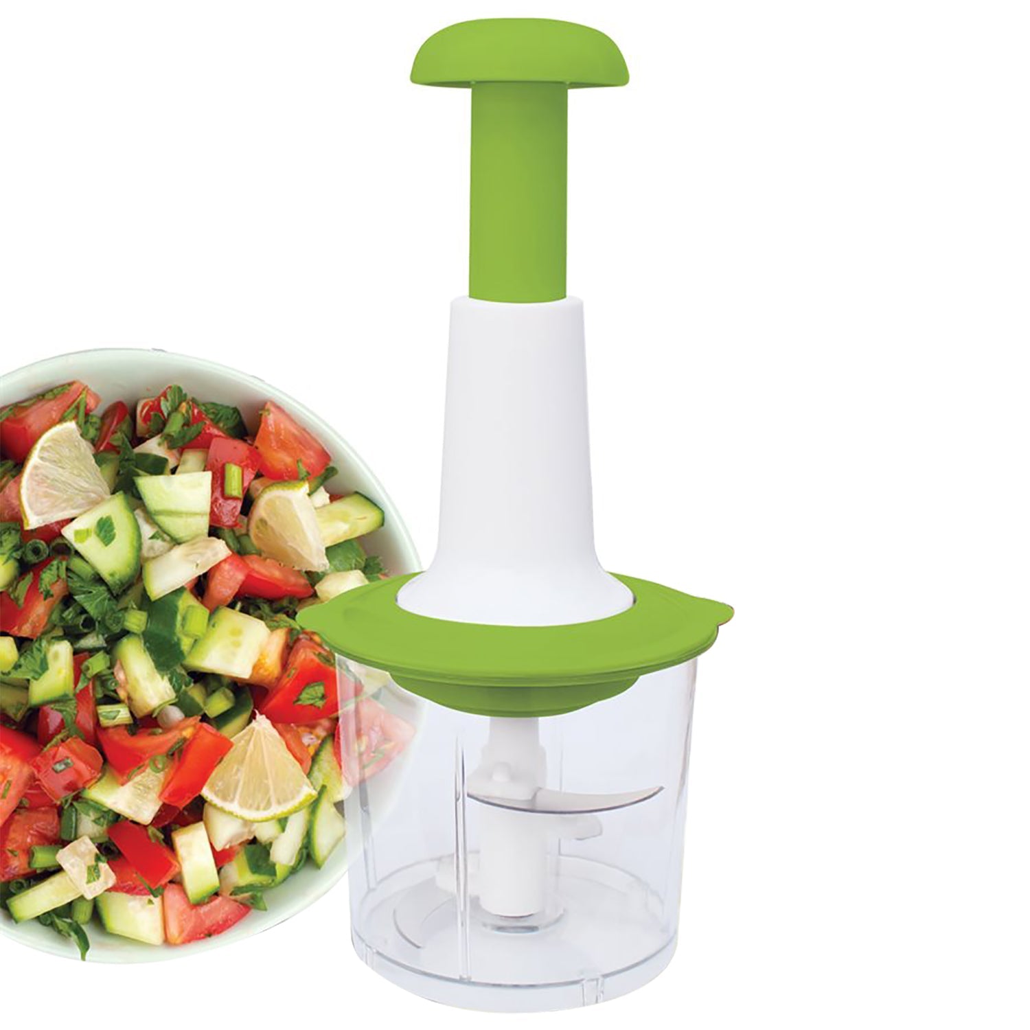 Hauz - Hachoir Manuel à 3 Lames, Capacité de 700ml, Sans BPA, Vert - Simple Boutique