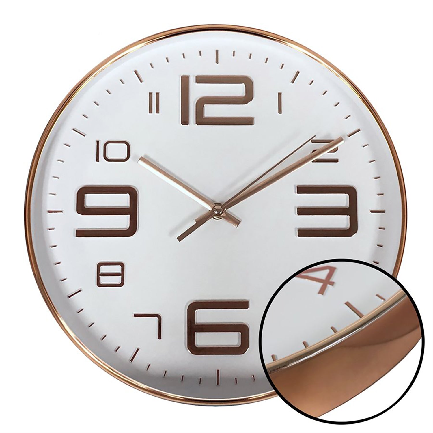 Hauz - Horloge Murale Ronde, Diamètre de 12", Précision Quartz, Blanc - Simple Boutique