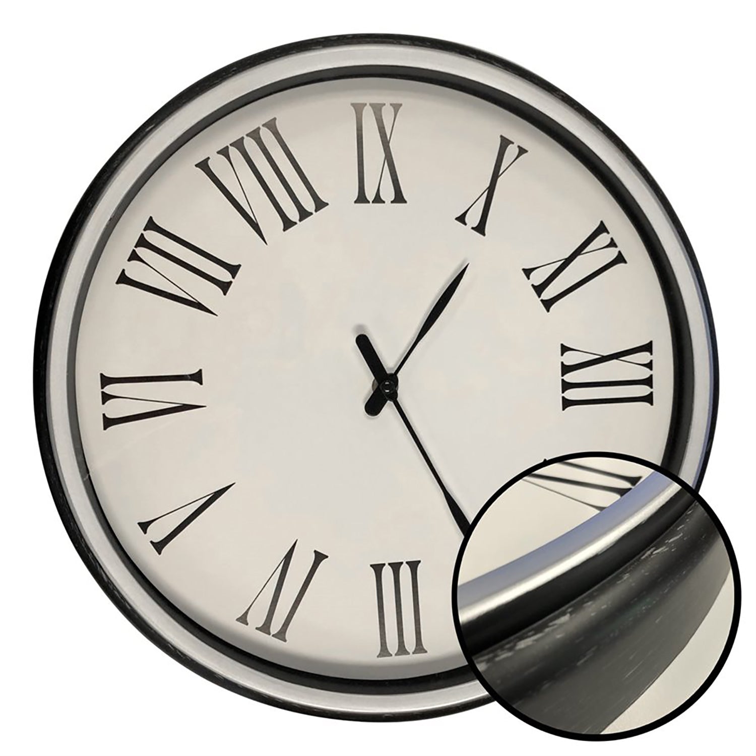 Hauz - Horloge Murale Ronde, Diamètre de 14", Précision Quartz, Blanc - Simple Boutique