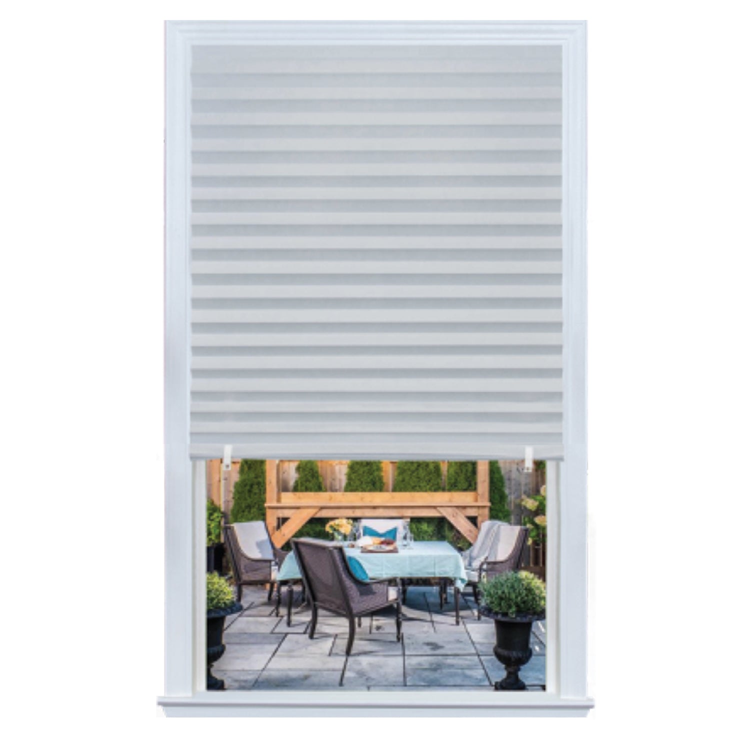Hauz - Lot de 3 Stores pour Fenêtre en Papier Sans Cordon, Filtre la Lumière, 36" x 72", Blanc - Simple Boutique