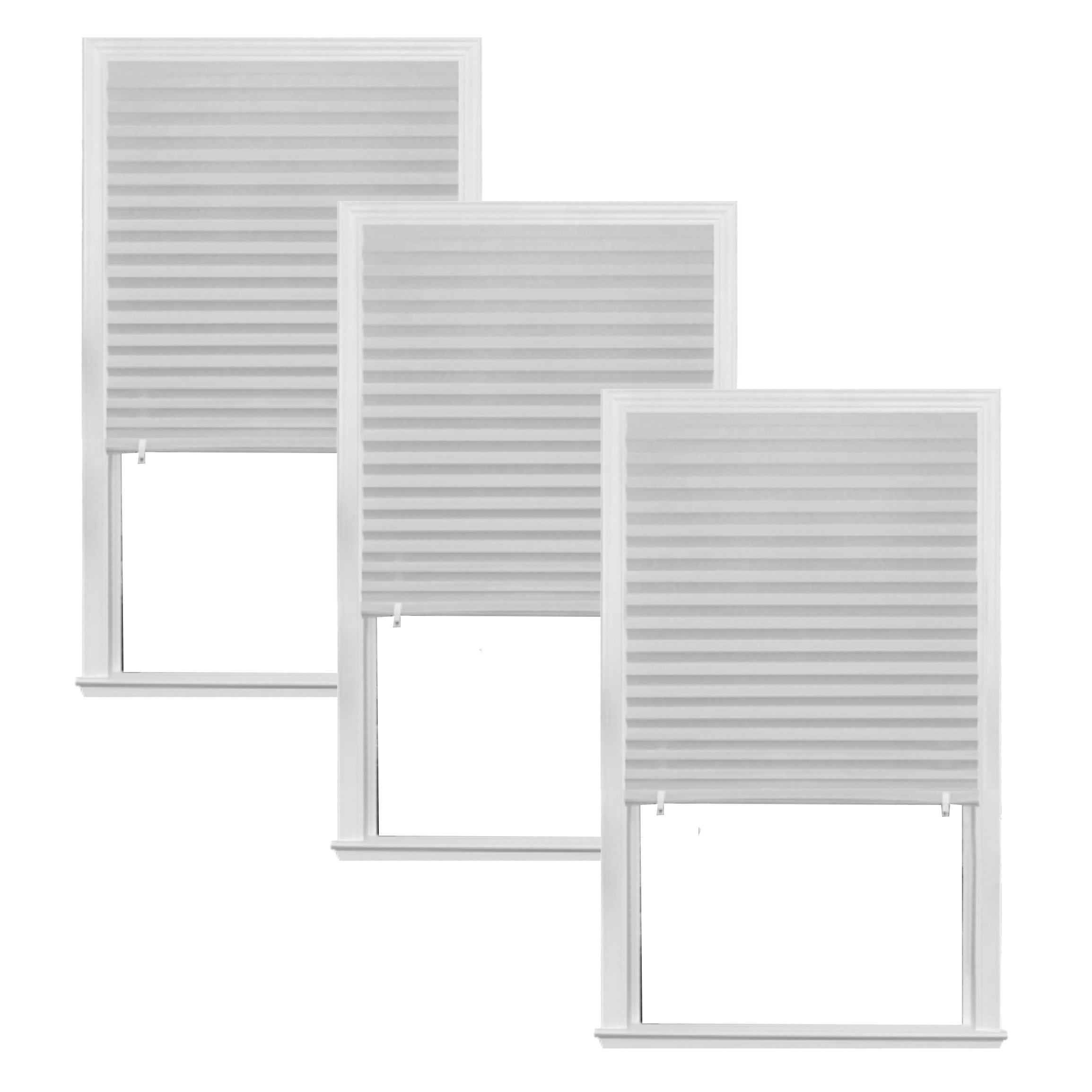 Hauz - Lot de 3 Stores pour Fenêtre en Papier Sans Cordon, Filtre la Lumière, 36" x 72", Blanc - Simple Boutique