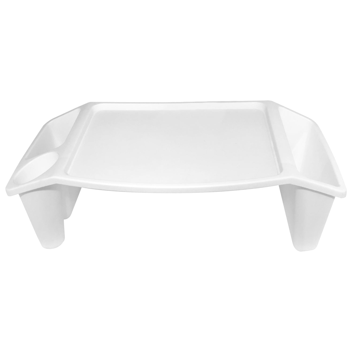 Hauz Plateau de Service et de Lit sur Pattes avec Porte-Gobelet, Blanc - Simple Boutique