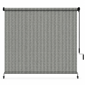 Hauz Store Extérieur à Rouleau 120" X 96", 10 pi x 8 pi, Commande à Baguette, Toile PEHD Bloque 95 % des UV, Gris - Simple Boutique