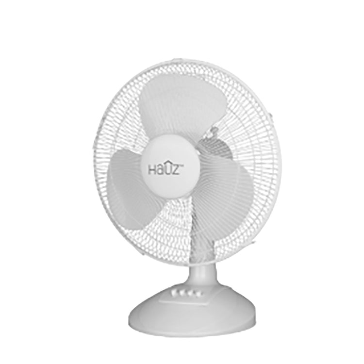 Hauz - Ventilateur de Bureau Oscillant, Diamètre de 16 po, Design Compact, Blanc - Simple Boutique