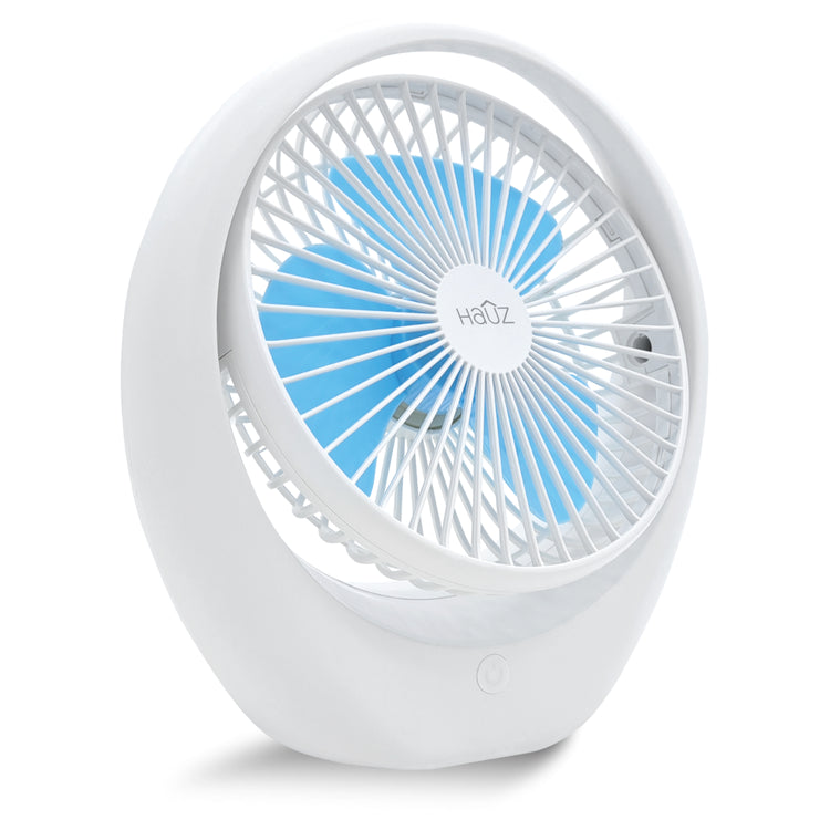 Hauz Ventilateur de Table Rechargeable USB 7 po, 3 Vitesses, Blanc - Simple Boutique