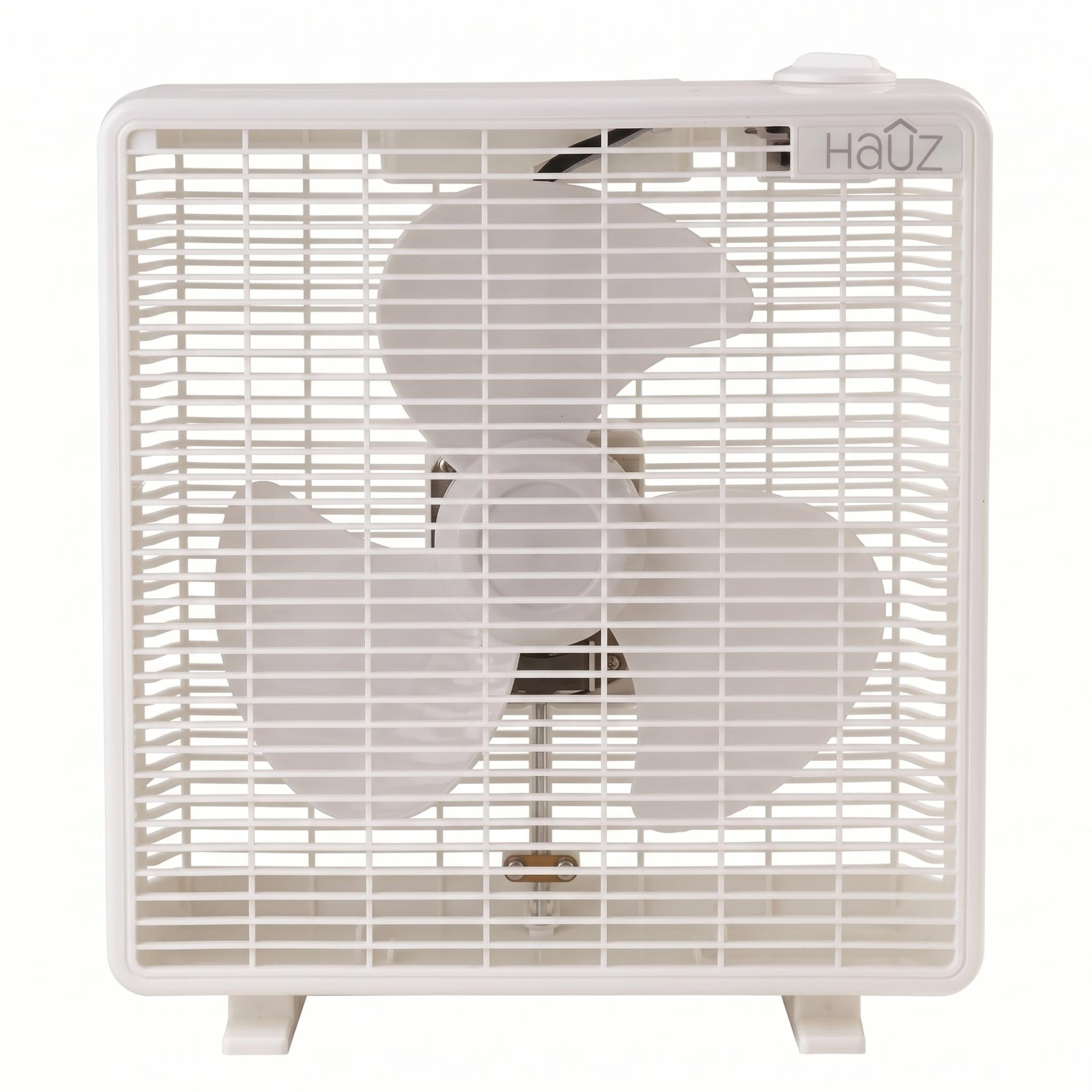 Hauz - Ventillateur Carré de 10", Réglage à 3 Vitesses, Moteur Silencieux, Blanc - Simple Boutique