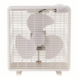 Hauz - Ventillateur Carré de 10", Réglage à 3 Vitesses, Moteur Silencieux, Blanc - Simple Boutique