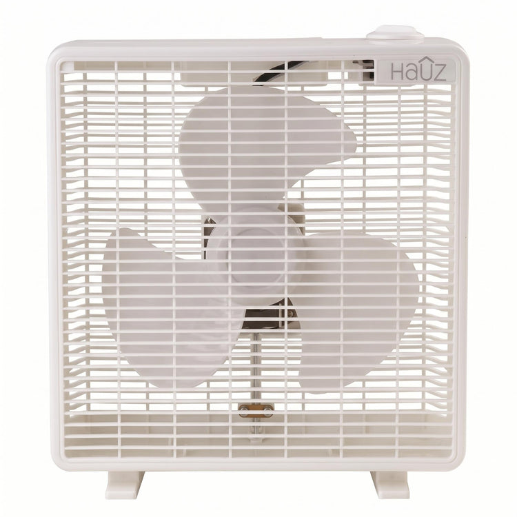 Hauz - Ventillateur Carré de 10", Réglage à 3 Vitesses, Moteur Silencieux, Blanc - Simple Boutique