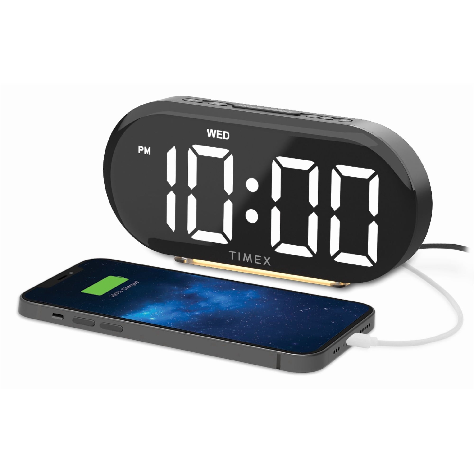 Horloge réveil double avec double charge USB et veilleuse - TW502 - Simple Boutique