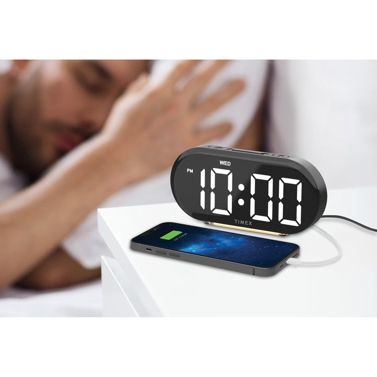 Horloge réveil double avec double charge USB et veilleuse - TW502 - Simple Boutique