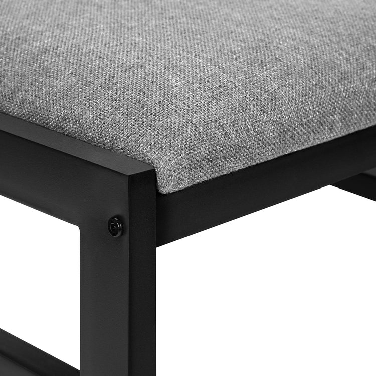 I 1007 - Ensemble De Table À Manger, Ensemble 3pcs, Petit, Tablette Rabattante 35", Cuisine, Métal Noir, Stratifié Gris, Contemporain, Moderne - Simple Boutique