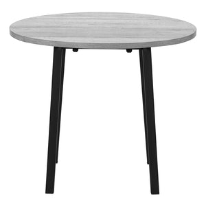 I 1007 - Ensemble De Table À Manger, Ensemble 3pcs, Petit, Tablette Rabattante 35", Cuisine, Métal Noir, Stratifié Gris, Contemporain, Moderne - Simple Boutique
