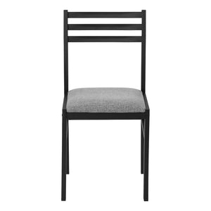 I 1007 - Ensemble De Table À Manger, Ensemble 3pcs, Petit, Tablette Rabattante 35", Cuisine, Métal Noir, Stratifié Gris, Contemporain, Moderne - Simple Boutique