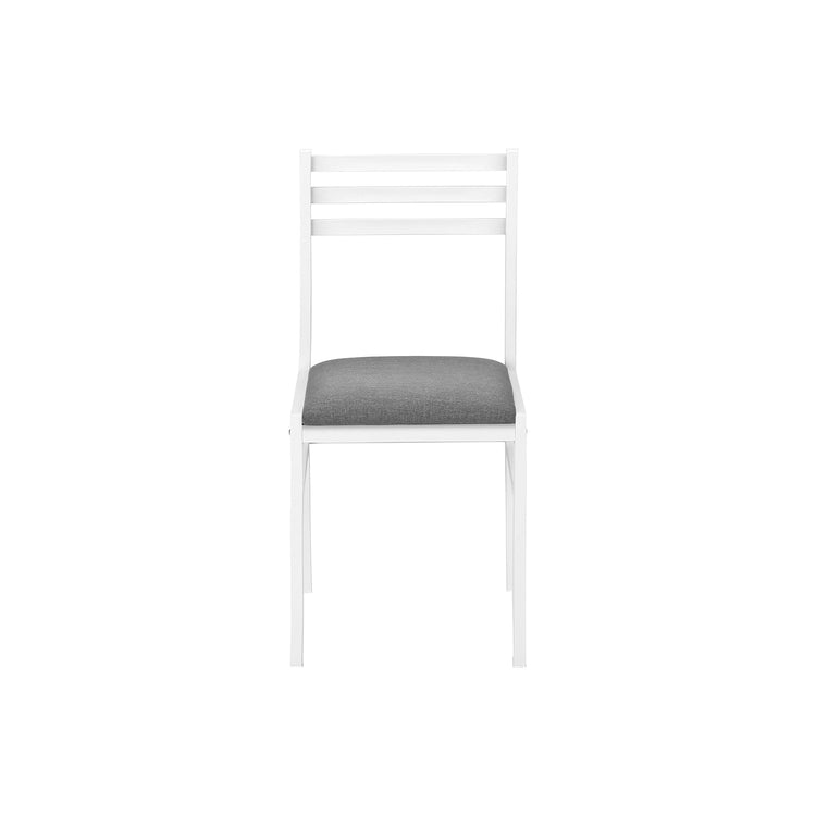 I 1011 - Ensemble De Table À Manger, Ensemble 3pcs, Petit, Tablette Rabattante 35", Cuisine, Métal Blanc Et Laminé, Tissu Gris, Contemporain, Moderne - Simple Boutique