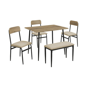 I 1027 - Ens Salle A Manger, Ensemble De 5 Pièces, 40'' Rectangulaire, Petit, Cuisine, Métal Noir, Contemporain, Moderne - Simple Boutique