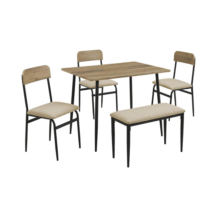 I 1027 - Ens Salle A Manger, Ensemble De 5 Pièces, 40'' Rectangulaire, Petit, Cuisine, Métal Noir, Contemporain, Moderne - Simple Boutique
