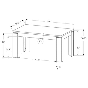 I 1056 Table A Manger, 60" Rectangulaire, Cuisine, Salle À Manger, Stratifié, Blanc, Contemporain, Moderne - Simple Boutique