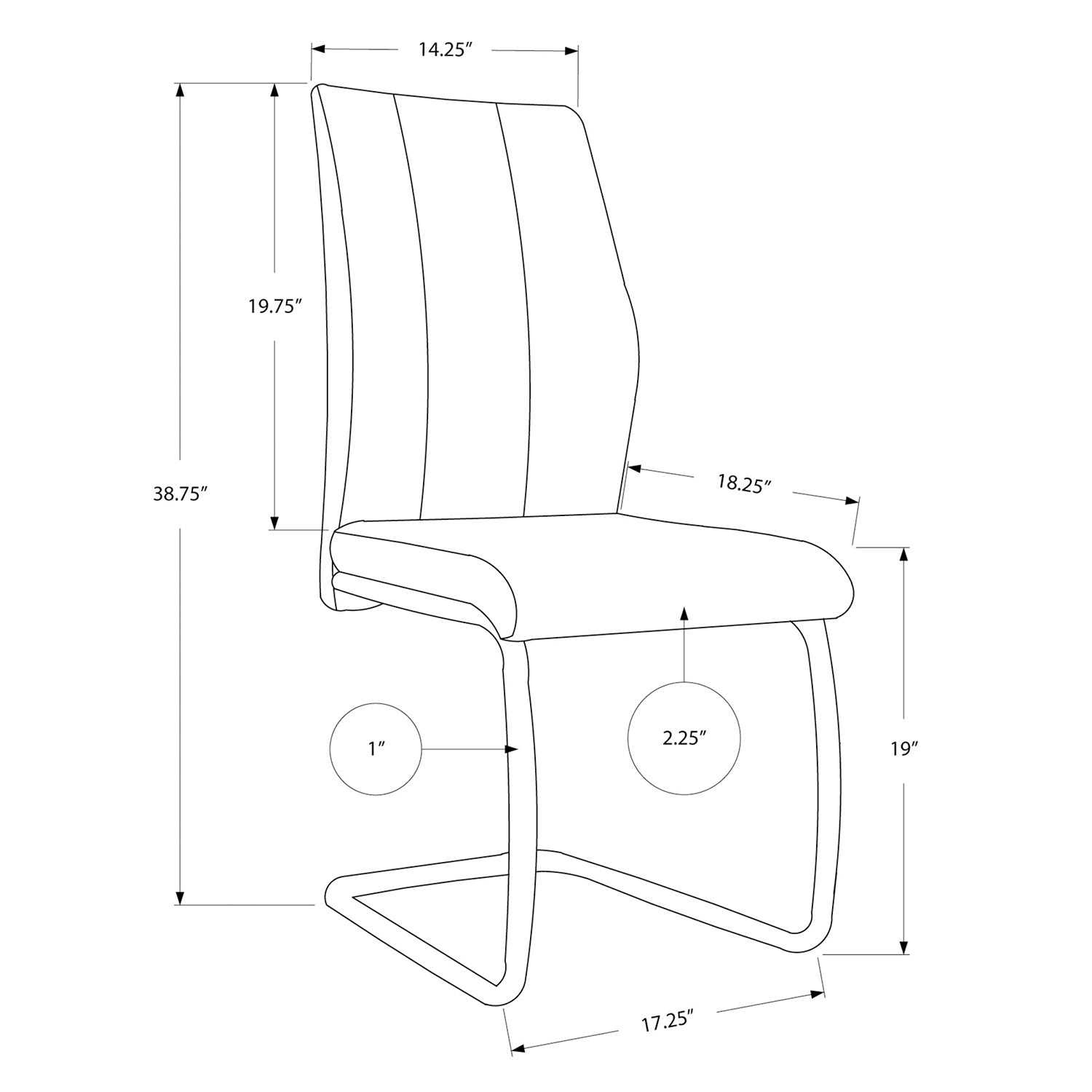 I 1061 - Chaise De Salle À Manger, Ensemble De 2, Coté, Rembourré, Cuisine, Salle À Manger, 39 Pouces De Hauteur, Tissu Gris, Métal Chromé, Contemporain, Moderne - Simple Boutique