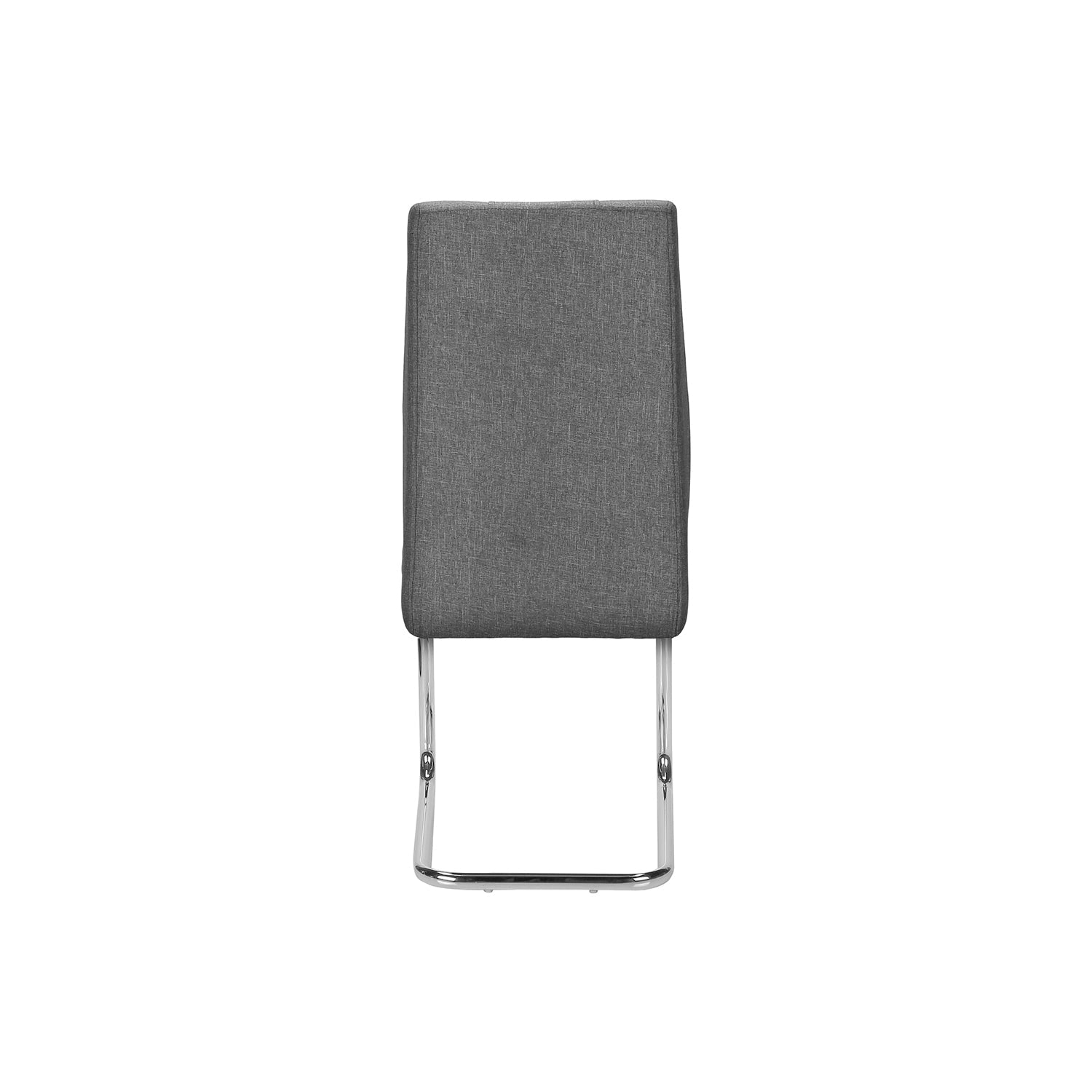 I 1061 - Chaise De Salle À Manger, Ensemble De 2, Coté, Rembourré, Cuisine, Salle À Manger, 39 Pouces De Hauteur, Tissu Gris, Métal Chromé, Contemporain, Moderne - Simple Boutique