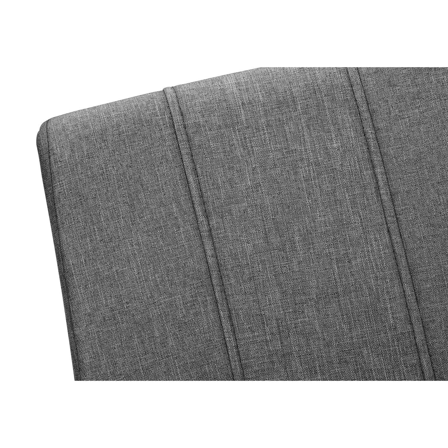 I 1061 - Chaise De Salle À Manger, Ensemble De 2, Coté, Rembourré, Cuisine, Salle À Manger, 39 Pouces De Hauteur, Tissu Gris, Métal Chromé, Contemporain, Moderne - Simple Boutique