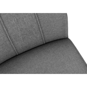 I 1061 - Chaise De Salle À Manger, Ensemble De 2, Coté, Rembourré, Cuisine, Salle À Manger, 39 Pouces De Hauteur, Tissu Gris, Métal Chromé, Contemporain, Moderne - Simple Boutique
