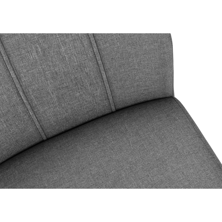 I 1061 - Chaise De Salle À Manger, Ensemble De 2, Coté, Rembourré, Cuisine, Salle À Manger, 39 Pouces De Hauteur, Tissu Gris, Métal Chromé, Contemporain, Moderne - Simple Boutique