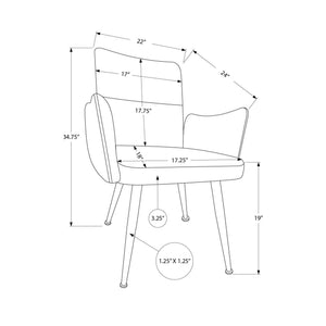 I 1126 - Chaise, 36'' De Haut, Ensemble De 2, Rembourré, Coté, Salle À Manger, Cuisine, Aspect Cuir Gris, Métal Noir, Contemporain, Moderne - Simple Boutique