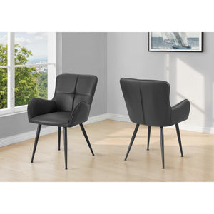I 1157 - Chaise, 33'' Hauteur, Ensemble De 2, Rembourré, Coté, Salle À Manger, Cuisine, Aspect Cuir Bleu, Métal Noir, Contemporain, Moderne - Simple Boutique