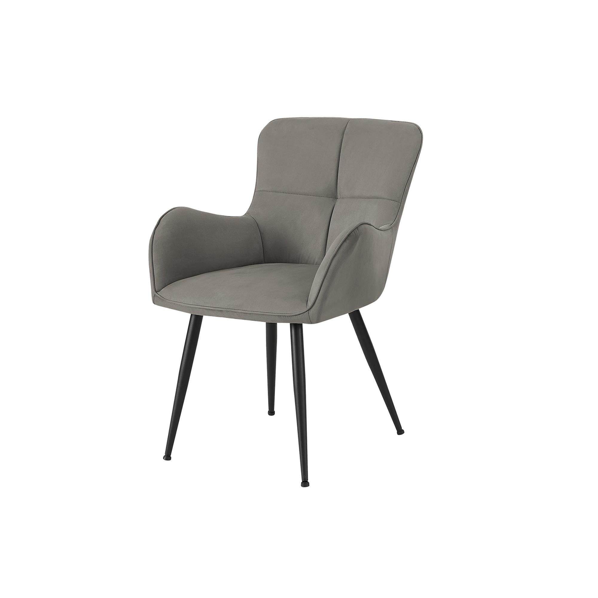 I 1159 - Chaise, 33'' Hauteur, Ensemble De 2, Rembourré, Coté, Salle À Manger, Cuisine, Look Daim Gris, Métal Noir, Contemporain, Moderne - Simple Boutique